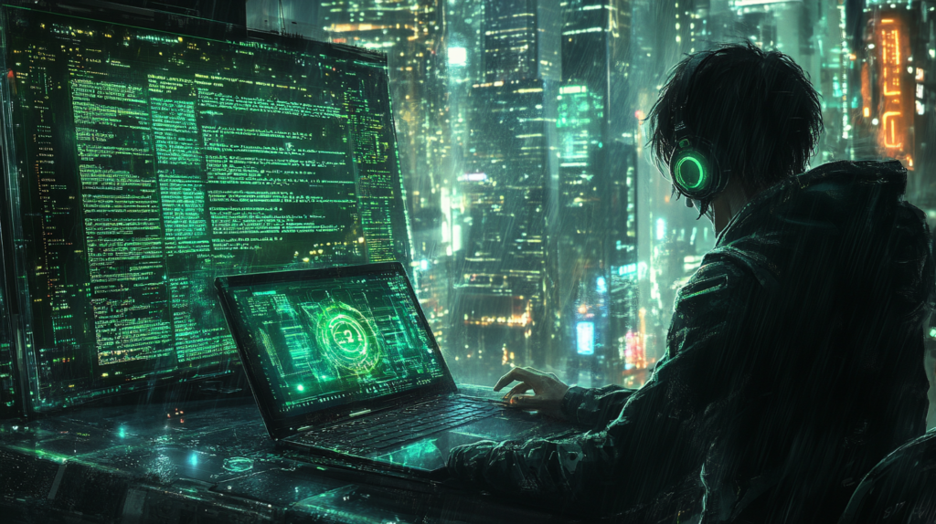 lobito4512_A_programmer_working_on_a_futuristic_laptop_with_G_b8f36ee3-c907-4629-87ec-3d20fb0c6b31_0